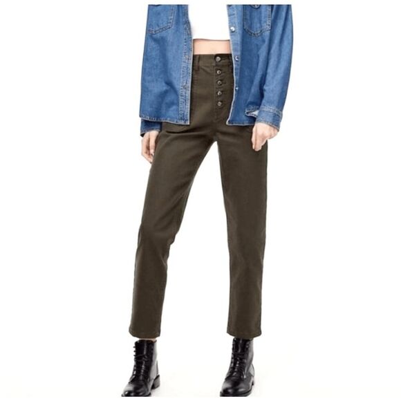 Aritzia Wilfred Free Belen High Waist Button Fly Straight Leg Jeans Sz 2 - Picture 1 of 8